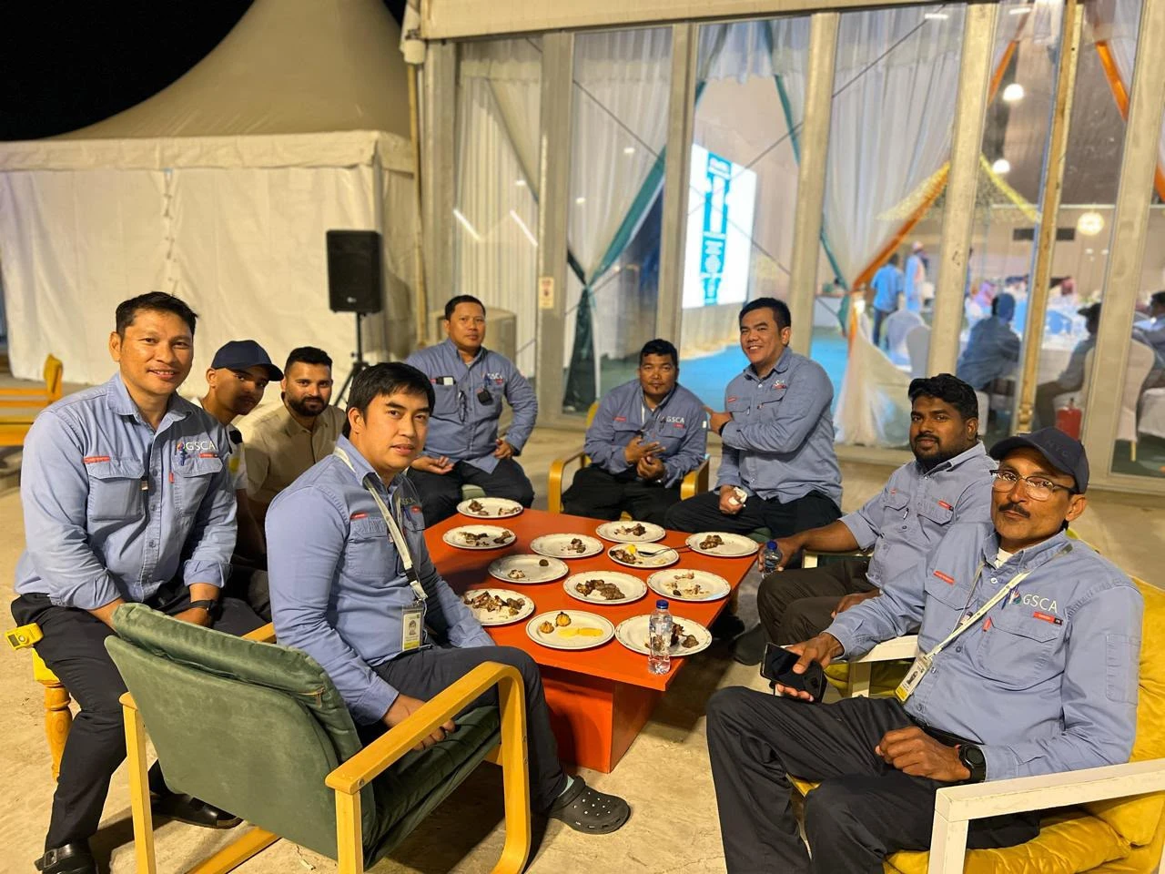 MEG team members sharing Iftar dinner together