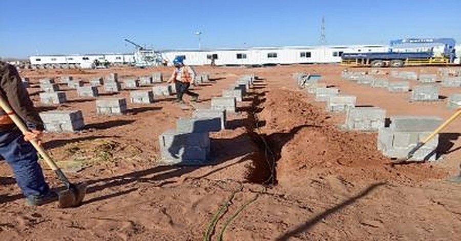 NEOM Green Hydrogen Solar and Wind Farm Project — foundation grid site works